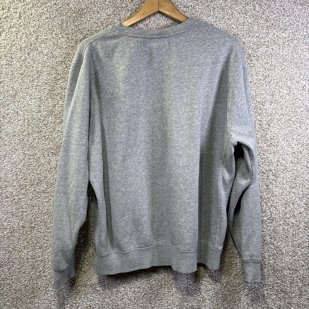 Nike Sweatshirt Mens Large Gray Fleece Crewneck Pullover Swoosh Logo Casual - Picture 6 of 7